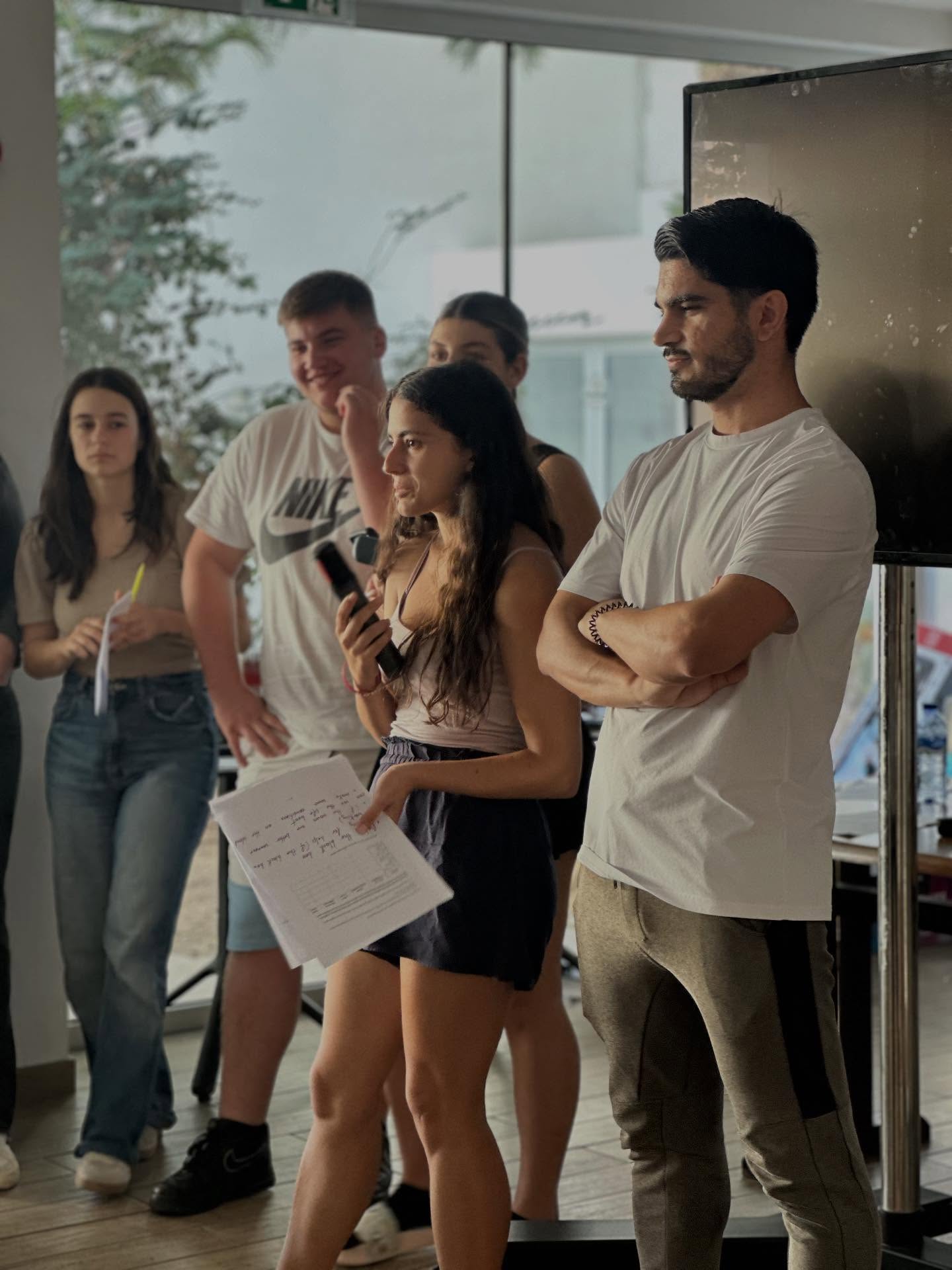Erasmus+ participants during a team activity
